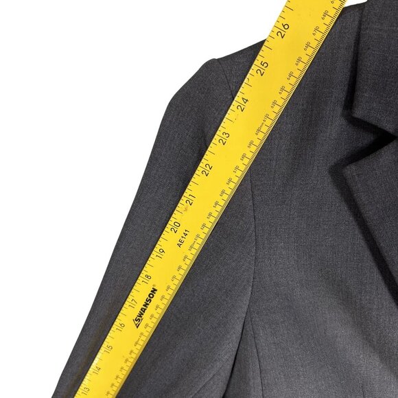 Calvin Klein NEW Womens 10 Gray Fully Lined Blazer Two Silver Button Old Money - Picture 11 of 15